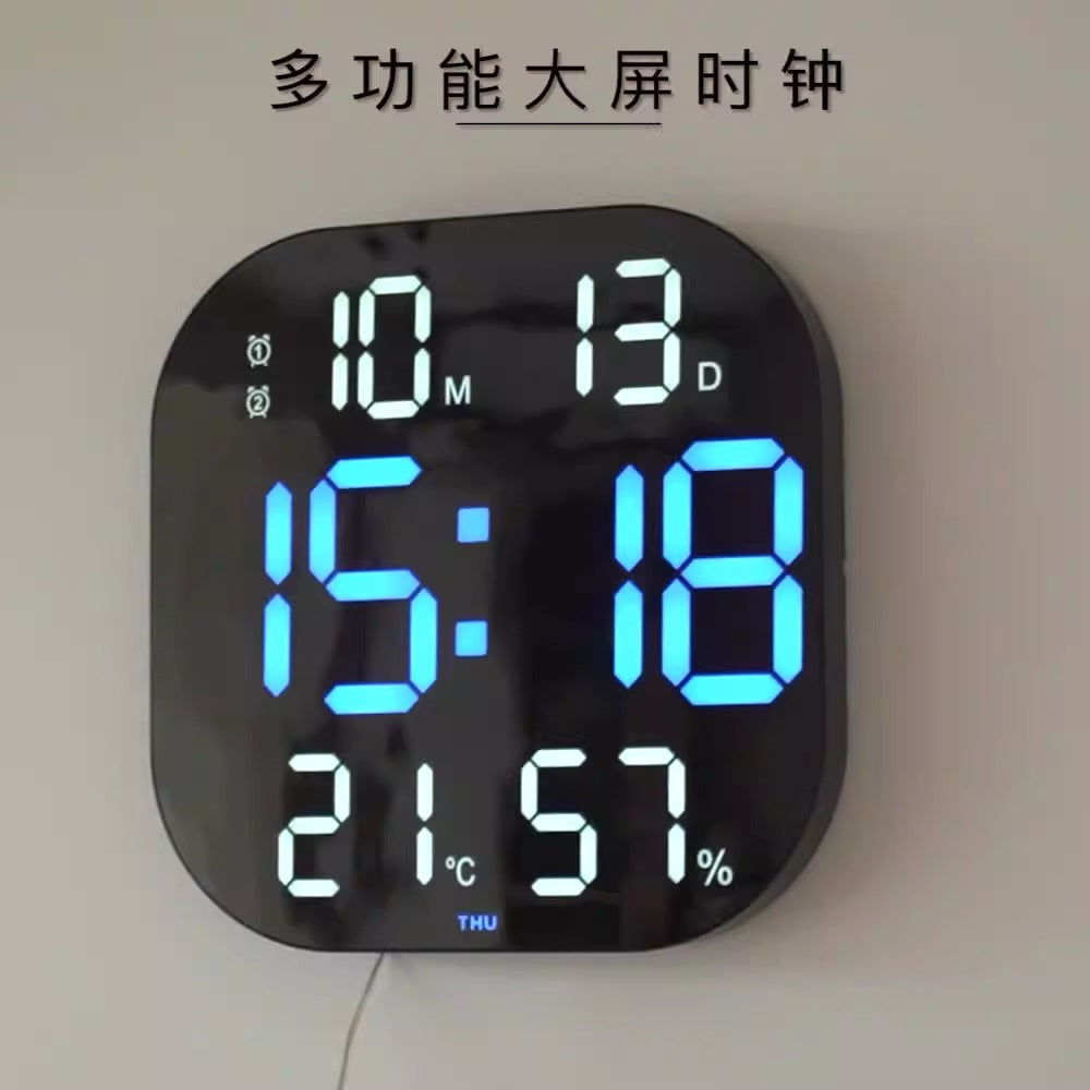 Large LED Wall Clock With Countdown Timer & Room Display