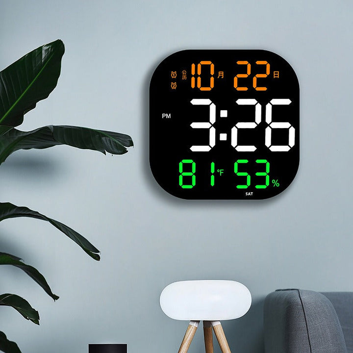 Large LED Wall Clock With Countdown Timer & Room Display