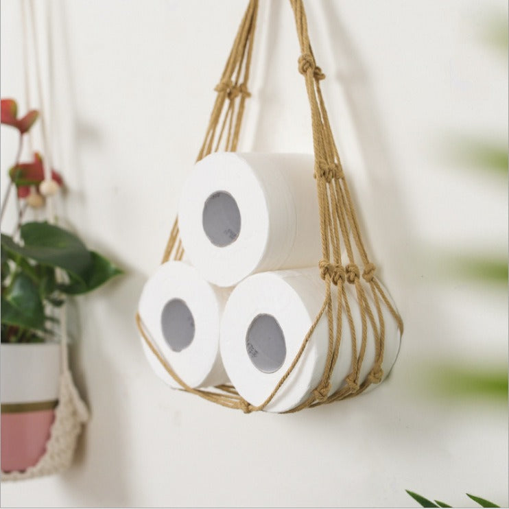 Wall Hanging Rope Storage Basket for Books & Magazines