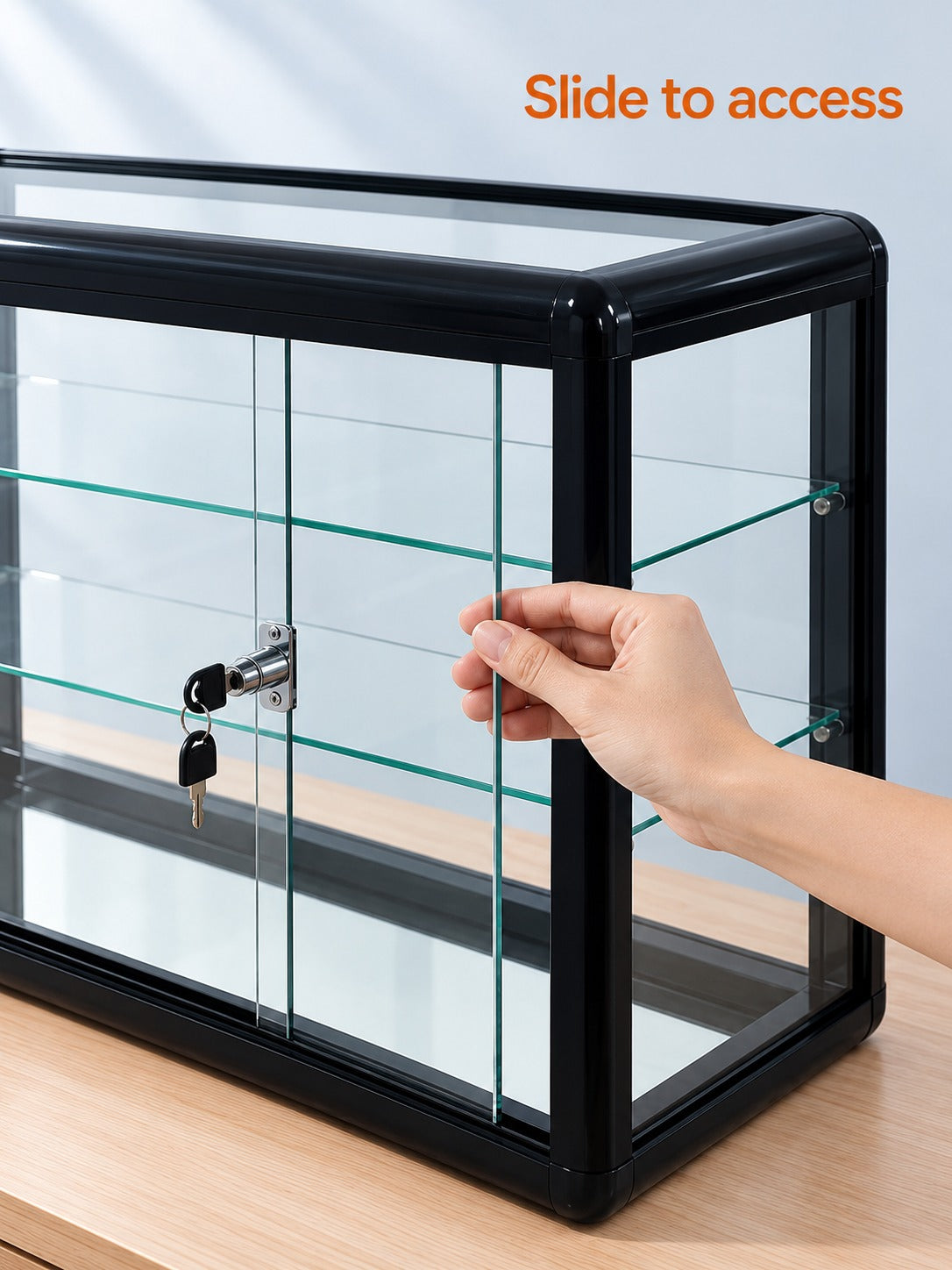 Lockable Tempered Glass Counter Display Case