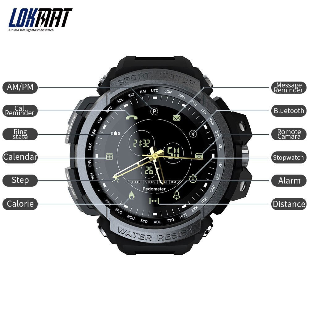 Sport Smartwatch: 5ATM Waterproof, Step & Call Alerts