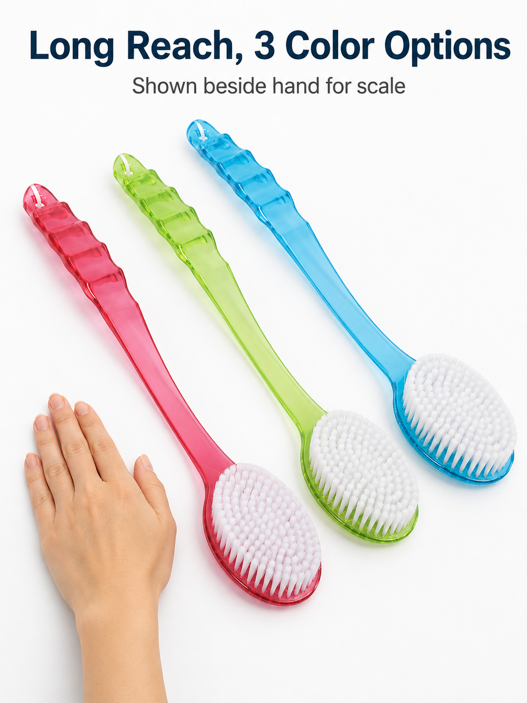 Long Handle Back Scrubber Brush — Soft Bristle Bath Brush