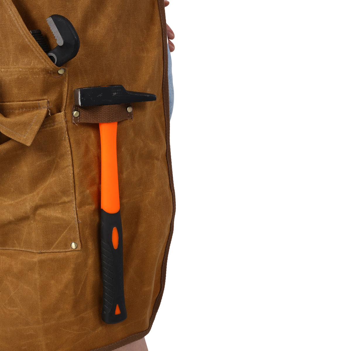 Heavy-Duty Waxed Canvas Carpenter Apron with Tool Pockets