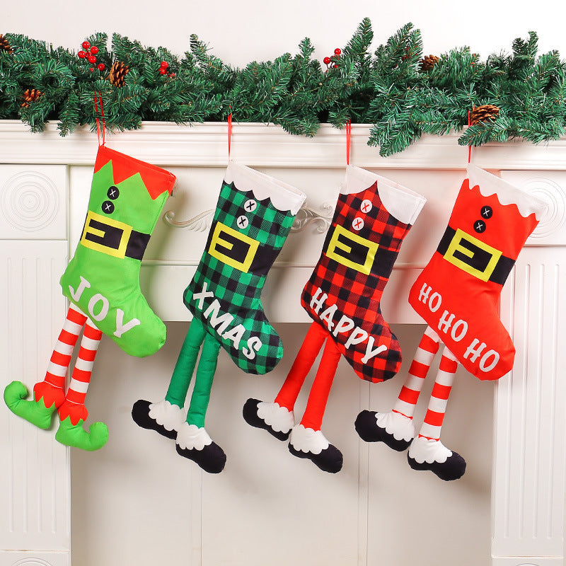 Long-Legged Elf Christmas Stockings for Playful Decor