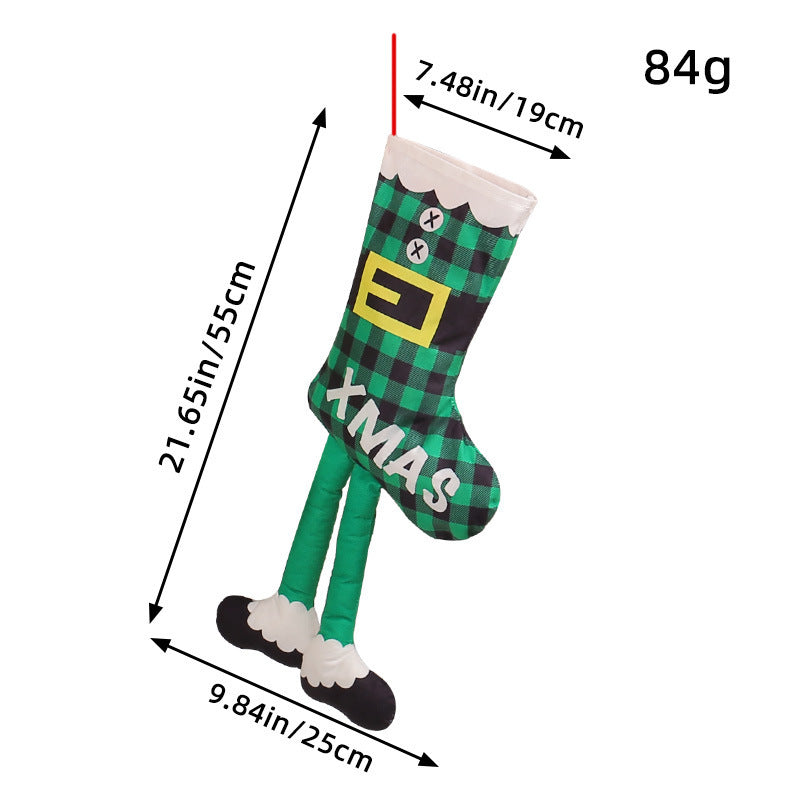 Long-Legged Elf Christmas Stockings for Playful Decor