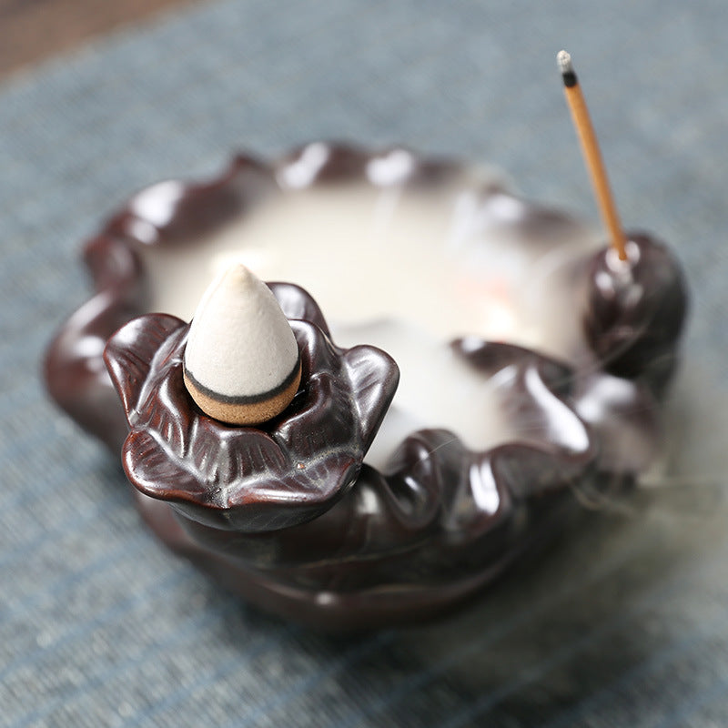 Backflow Incense Burner for Cascading Lotus Smoke