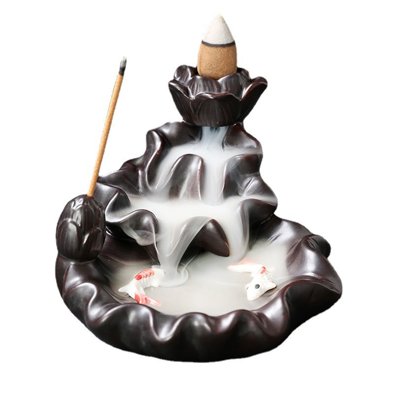 Backflow Incense Burner for Cascading Lotus Smoke