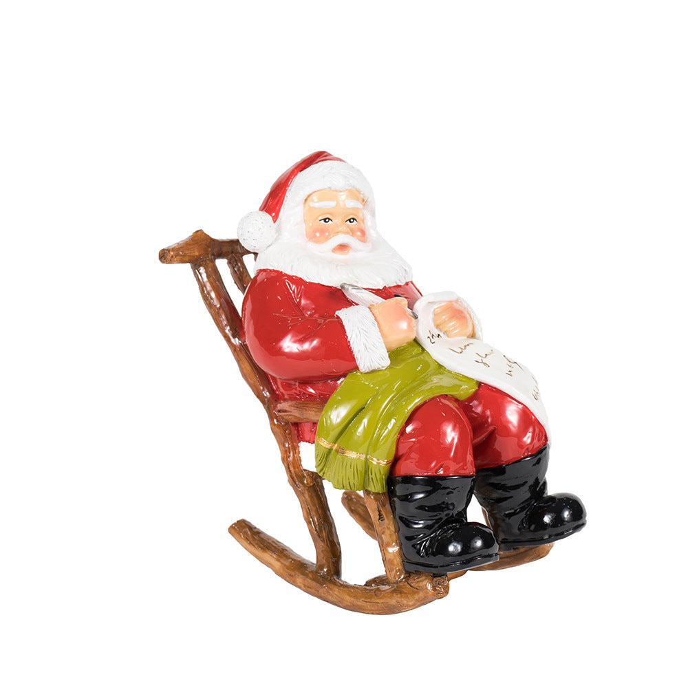 Santa Rocking Chair Christmas Tabletop Decor Ornament