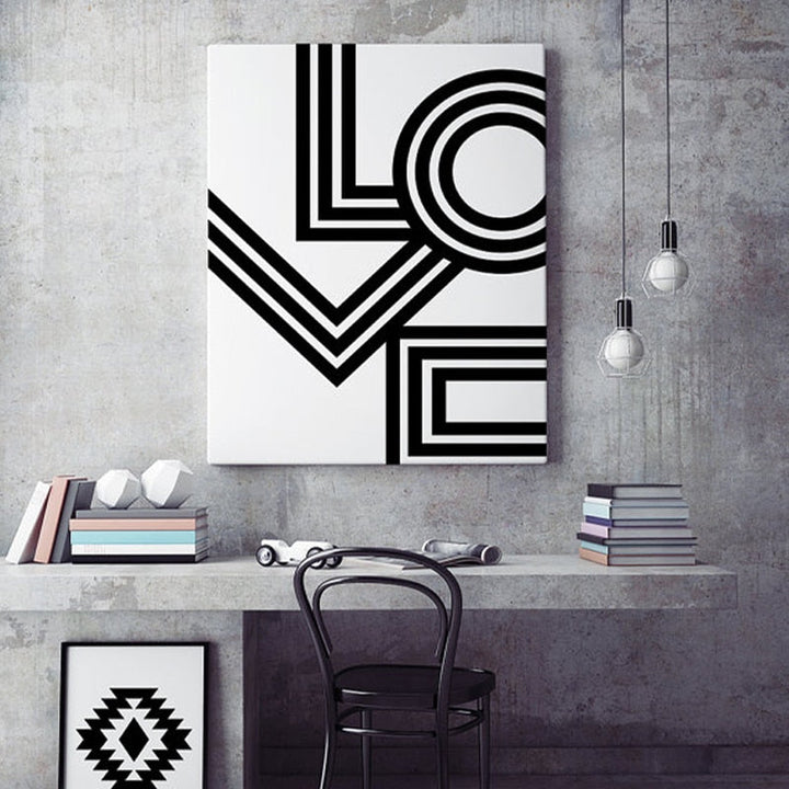 Minimalist Love Wall Art for Modern Bedroom Decor