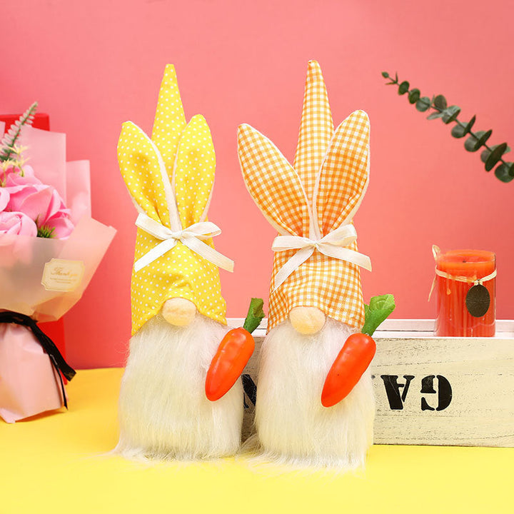 Vintage Rabbit Ornaments — Playful Easter Gnome Pair