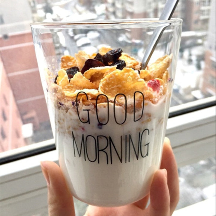 Clear Glass Breakfast Cup 400ml for Yogurt and Cereal