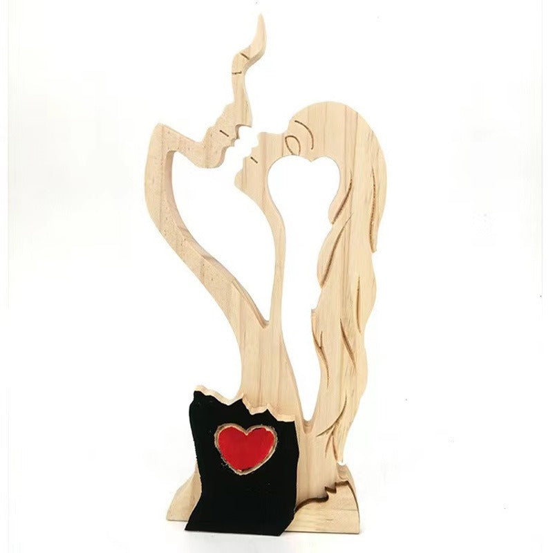 Wooden Love Sculpture – Romantic Valentine's Home Decor