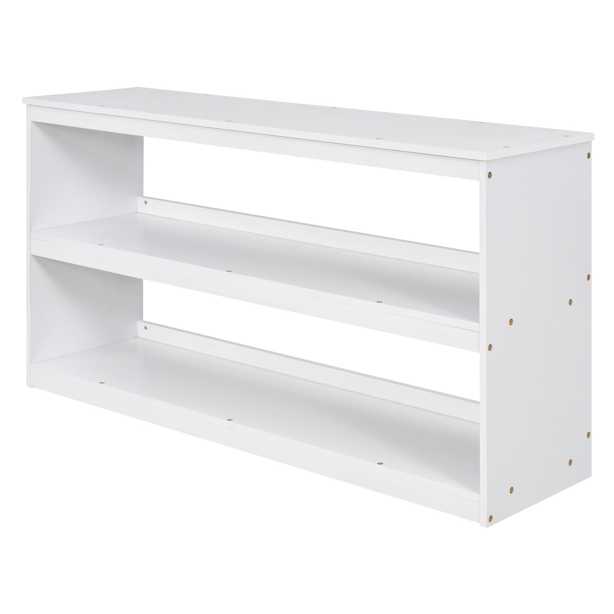 Low Kids Loft Bed with Drawers, Shelves & Desk, White