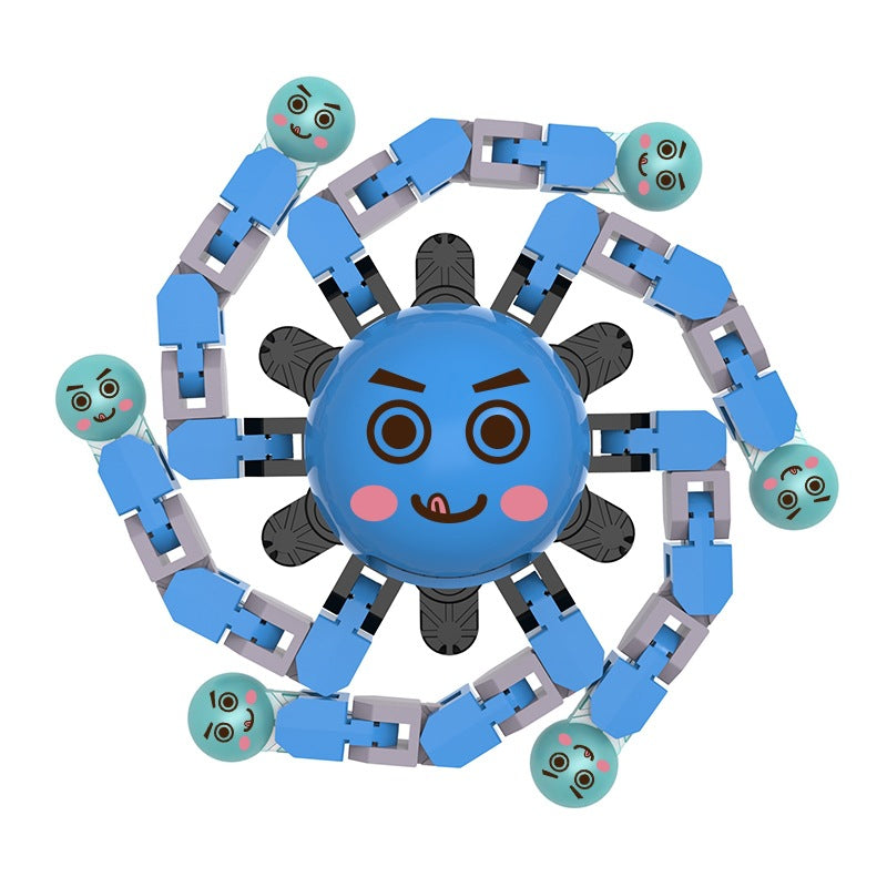 Transformable Fidget Toy: Face-Changing Gyro Robot