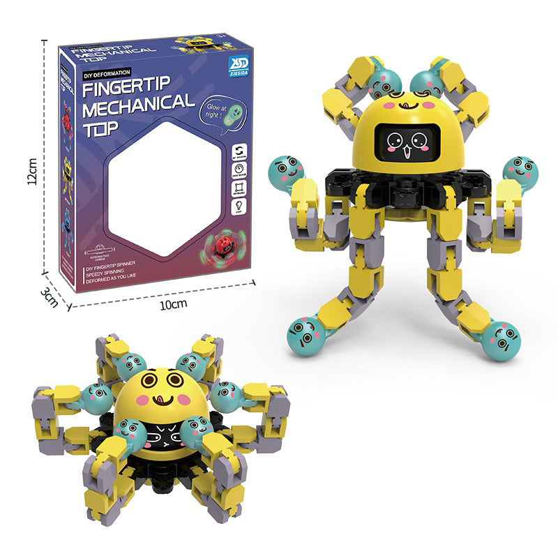Transformable Fidget Toy: Face-Changing Gyro Robot