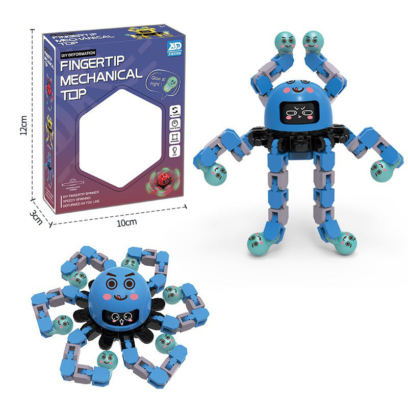 Transformable Fidget Toy: Face-Changing Gyro Robot