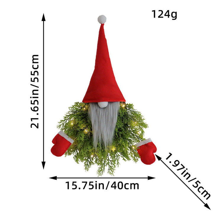 Illuminated Santa Christmas Wreath Door Decoration