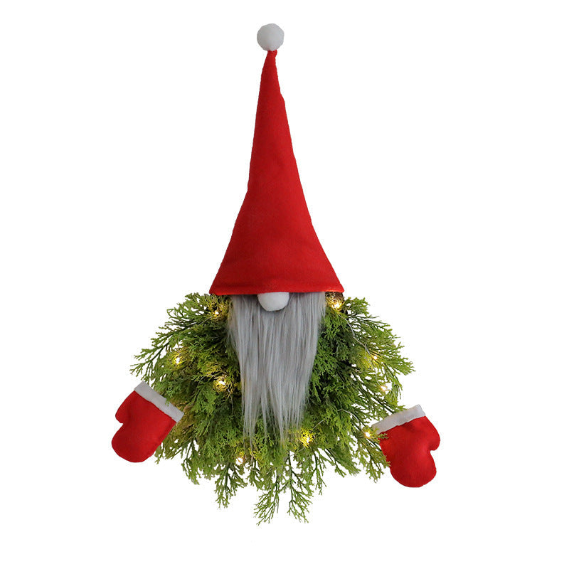 Illuminated Santa Christmas Wreath Door Decoration