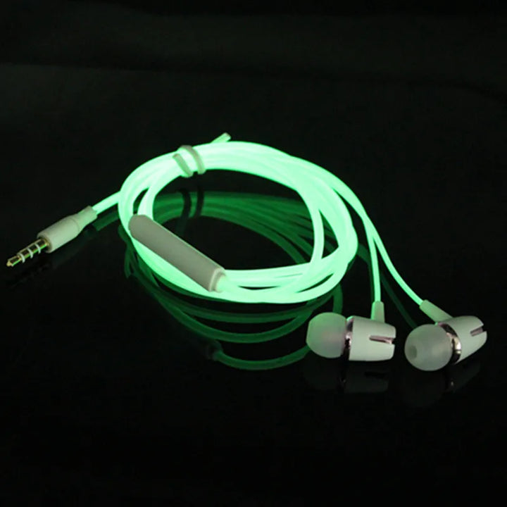Glow-in-the-Dark Wired Earphones with Mic and Volume