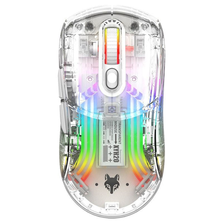 Transparent RGB Wireless Gaming Mouse with Glowing Lights