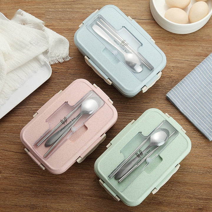 Bento Lunch Box With Leak-Resistant Meal Compartments