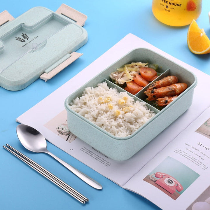 Bento Lunch Box With Leak-Resistant Meal Compartments