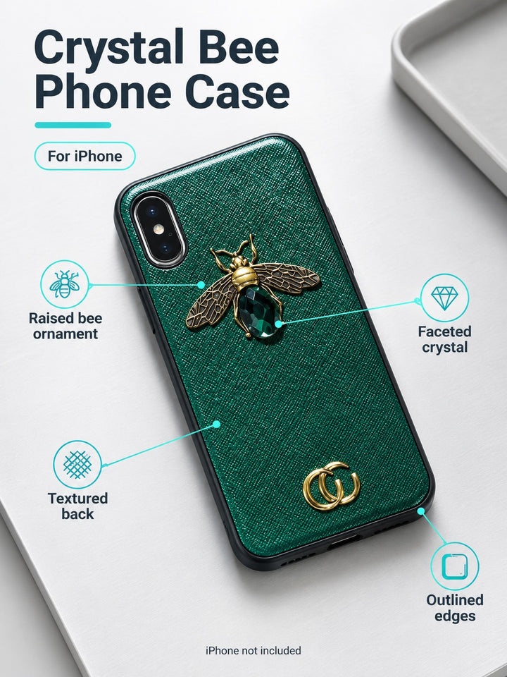 Luxury Bee Phone Case with Crystal for iPhone XS XR Max