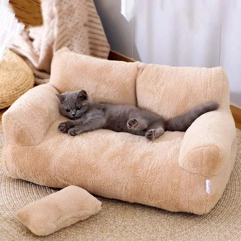 Luxury Cat Bed Sofa for Warm, Cozy Indoor Lounging
