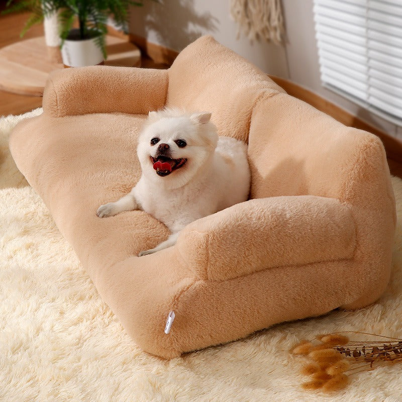 Luxury Plush Cat Bed Sofa for Cozy Indoor Lounging