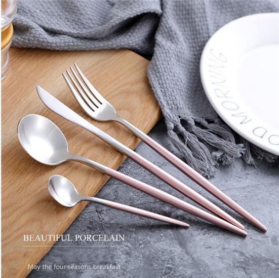 Matte Gold Stainless Steel Flatware Set, 4 Piece