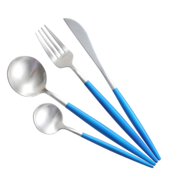 Matte Gold Stainless Steel Flatware Set, 4 Piece