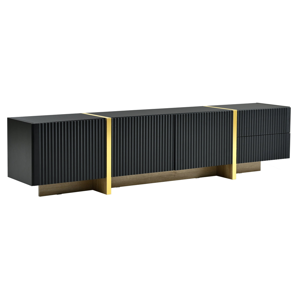 Fluted TV Stand with Storage for TVs Up to 80 Inches
