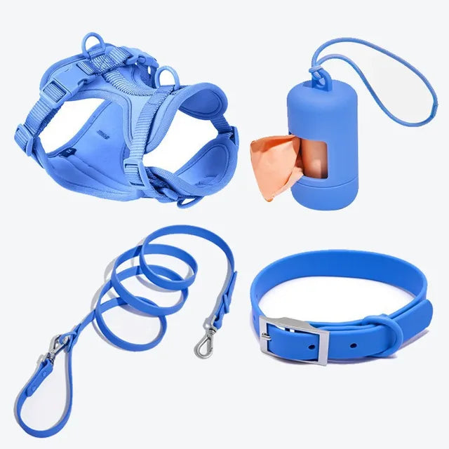 Waterproof Dog Walking Set with Padded Harness & Leash