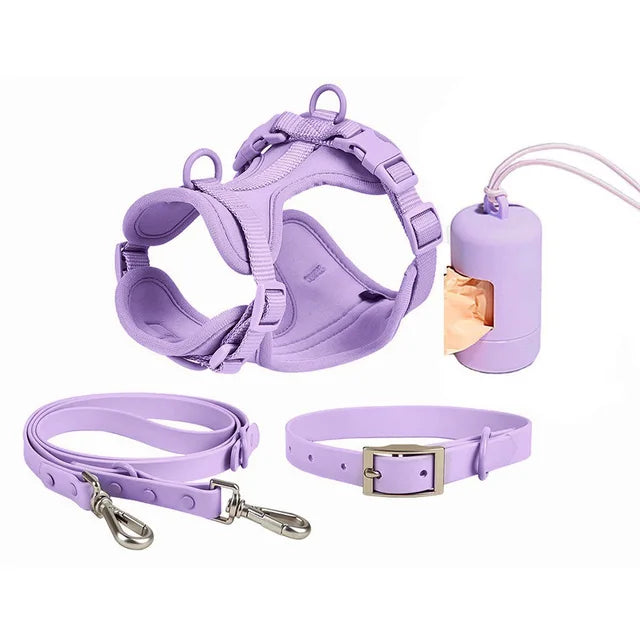 Waterproof Dog Walking Set with Padded Harness & Leash