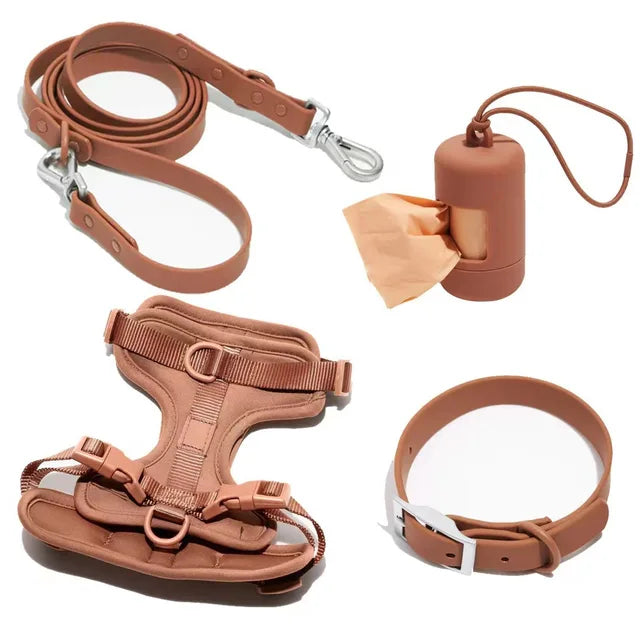 Waterproof Dog Walking Set with Padded Harness & Leash