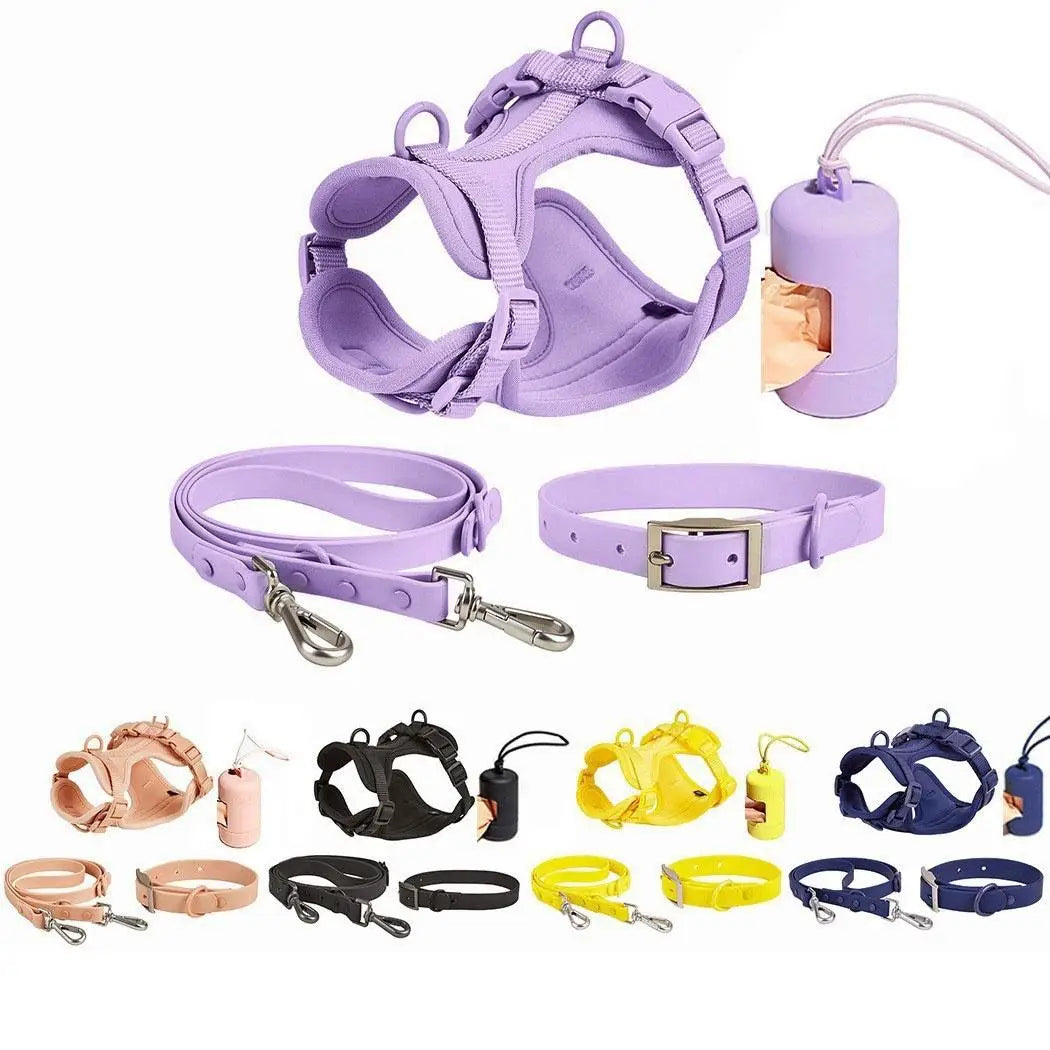 Waterproof Dog Walking Set with Padded Harness & Leash