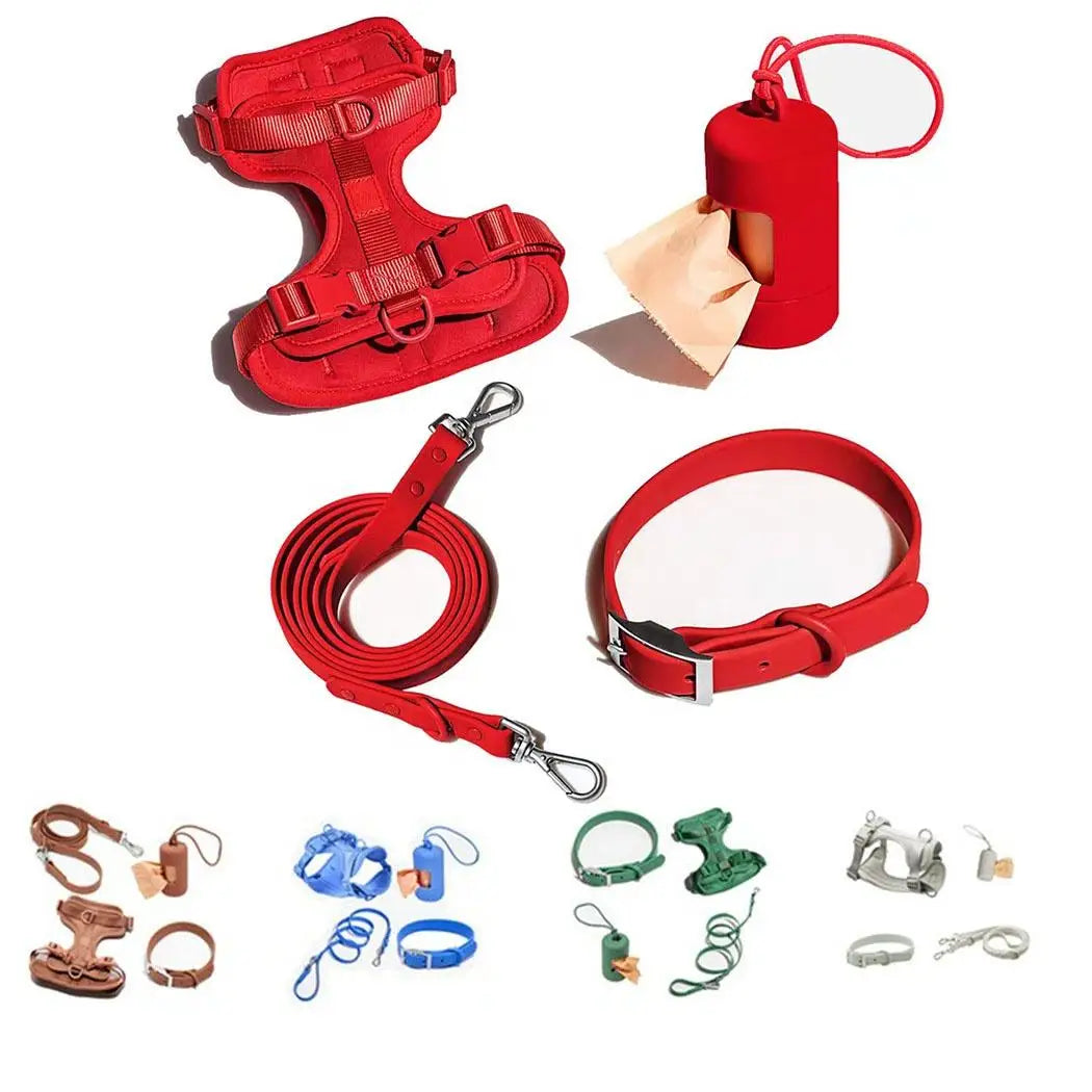 Waterproof Dog Walking Set with Padded Harness & Leash
