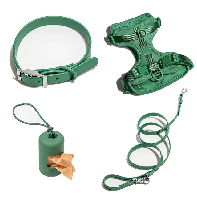Waterproof Dog Walking Set with Padded Harness & Leash