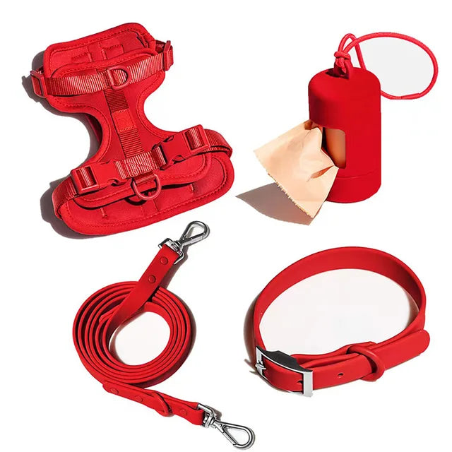 Waterproof Dog Walking Set with Padded Harness & Leash