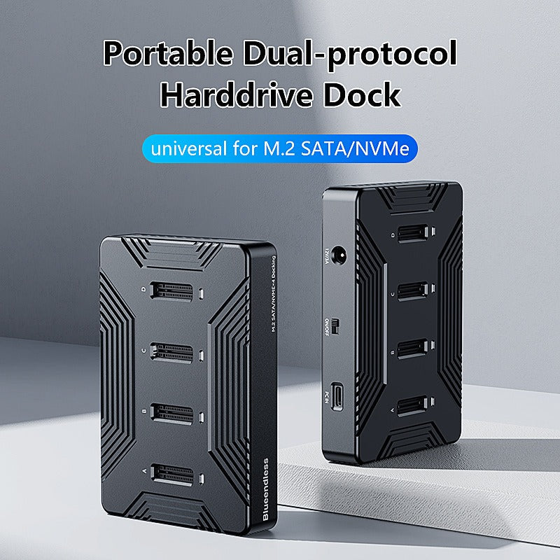 M.2 NVMe SATA SSD Dock for 4 Drives, USB 3.2 10Gbps