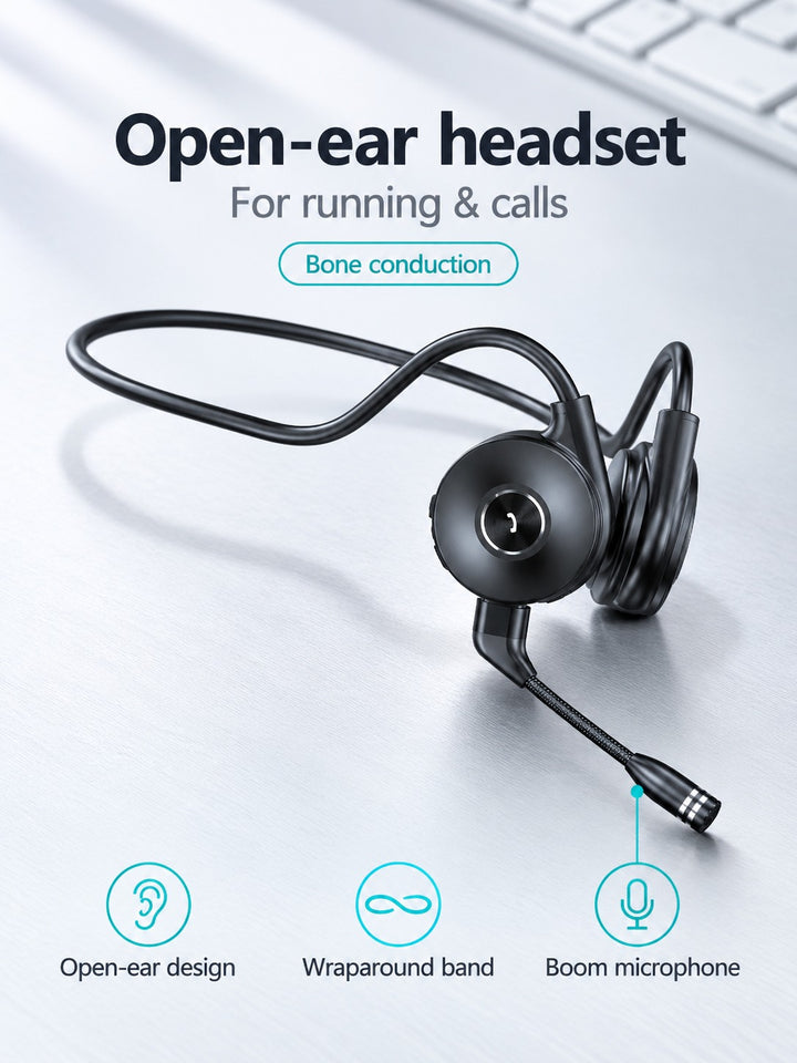 Open-Ear Bone Conduction Headset for Running & Calls