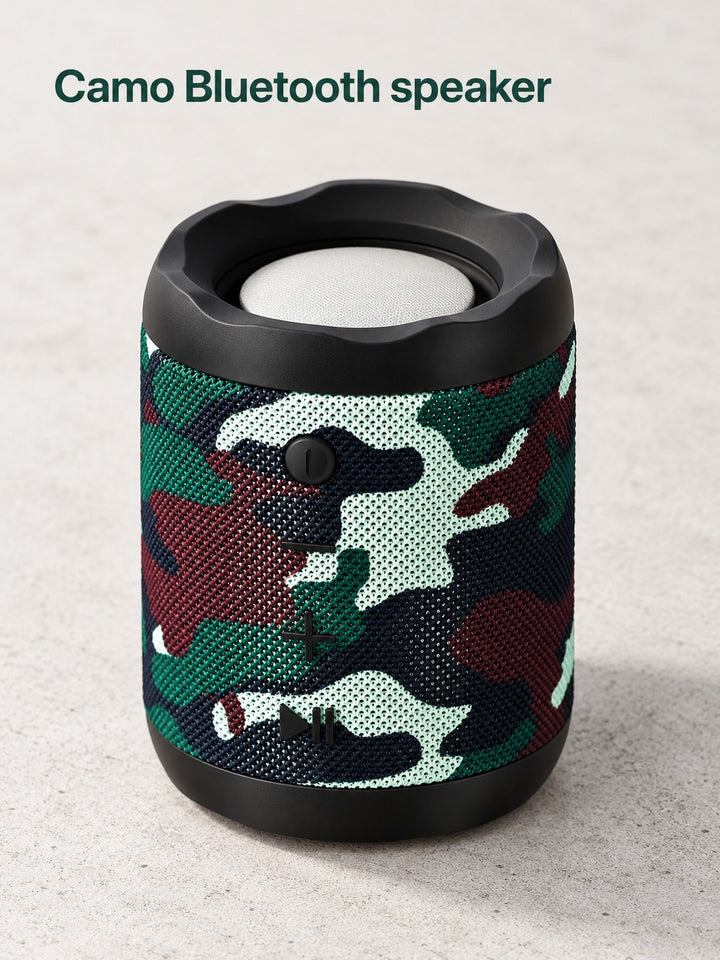 Portable Bluetooth Speaker: Camo Design, Hands-Free Mic