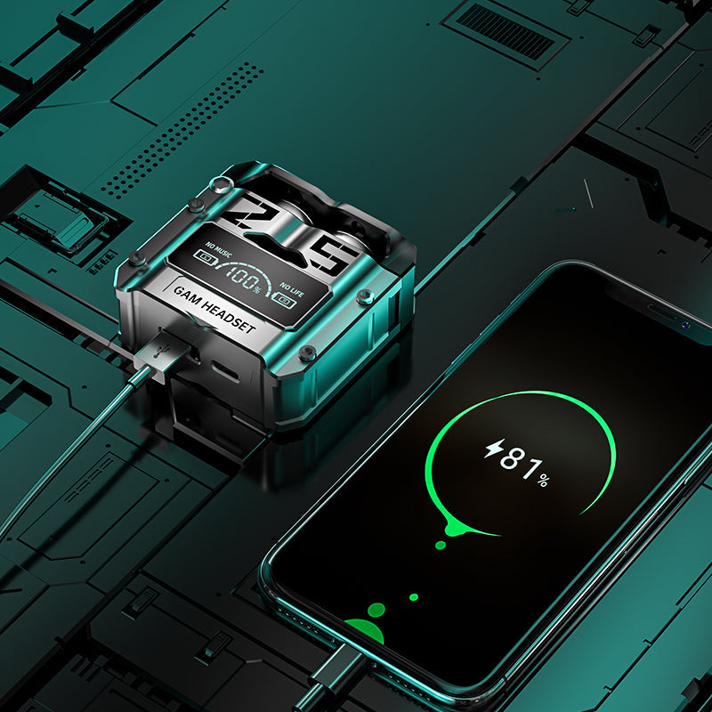 Gaming Wireless Earbuds with LCD Battery Display Case