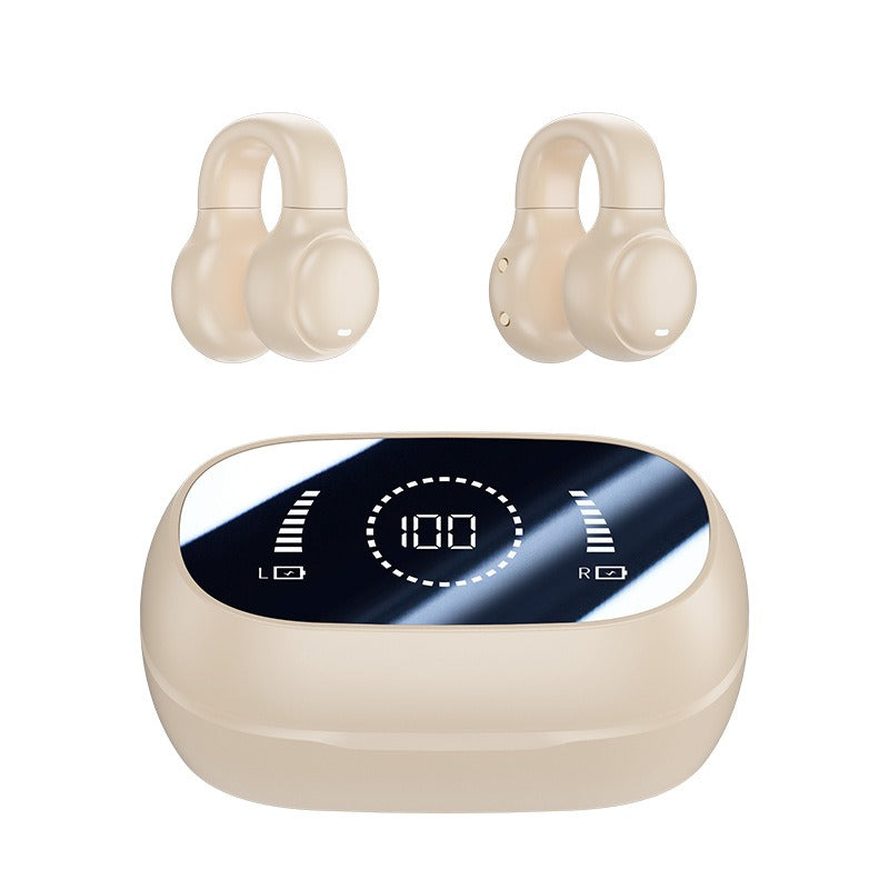 Open-Ear Clip Wireless Earphones with LED Battery Display