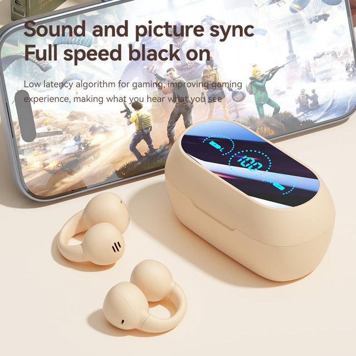 Open-Ear Clip Earbuds: Bluetooth 5.3 Low-Latency Audio