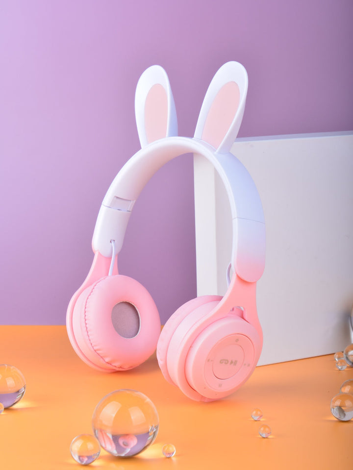 Kids Wireless Headset with Glowing Rabbit Ears for Classes