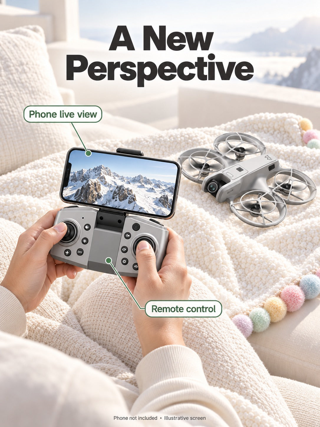4-Axis Drone with 180° Camera and Optical Flow Hover