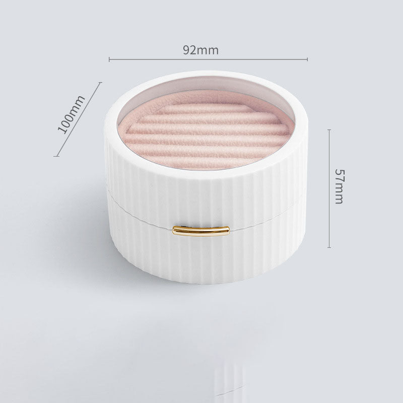 Round Travel Jewelry Box for Rings and Earrings
