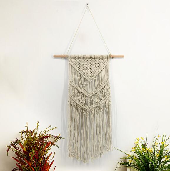 Cotton Macrame Wall Hanging for Warm Boho Room Texture