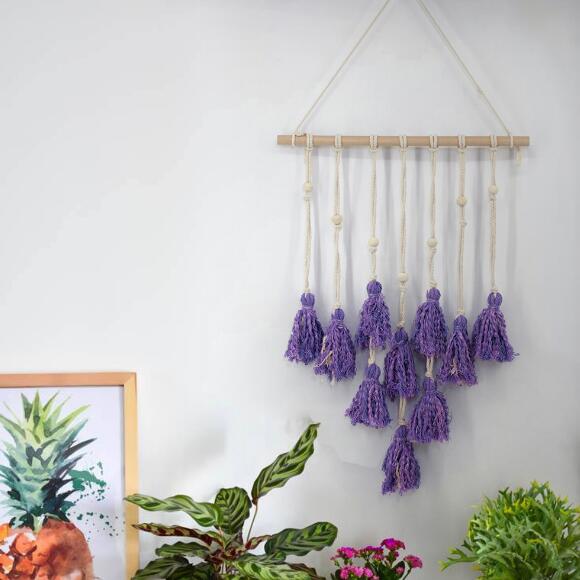Cotton Macrame Wall Hanging for Warm Boho Room Texture